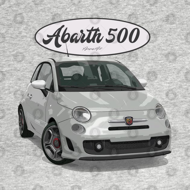 ABARTH 500 Grey White by PjesusArt